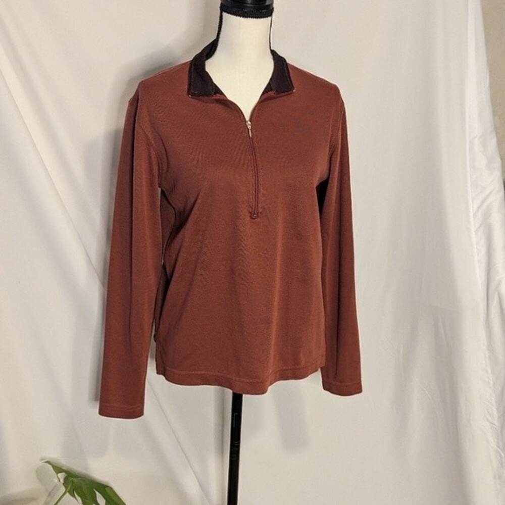 LL Bean 1/4 Zip Long Sleeve Knit Top - S